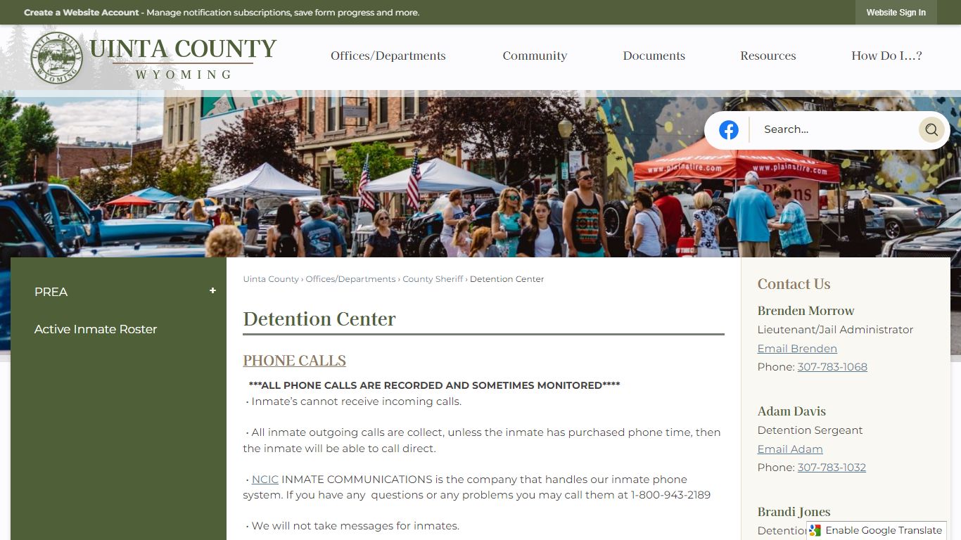 Detention Center | Uinta County, WY - Official Website